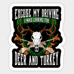 Deer Skull Hunter Hunting Fan Sticker